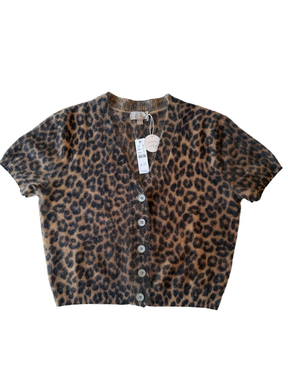 J Crew Leopard Cashmere Cardigan - Picture 3 of 7